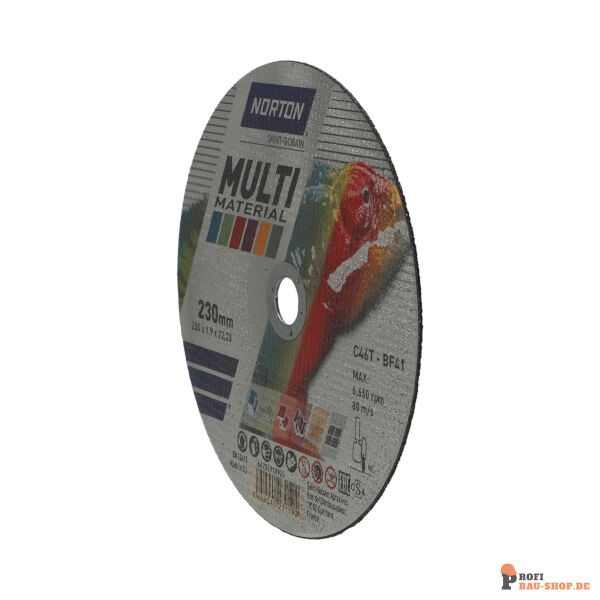 nortonschleifmittel/NORTON_schleifmittel_66252918925 Flat cutting off wheel Angle Grinder Norton MULTI PURPOSE MULTIPURPOSE 23x1.9x22_23mm_145877